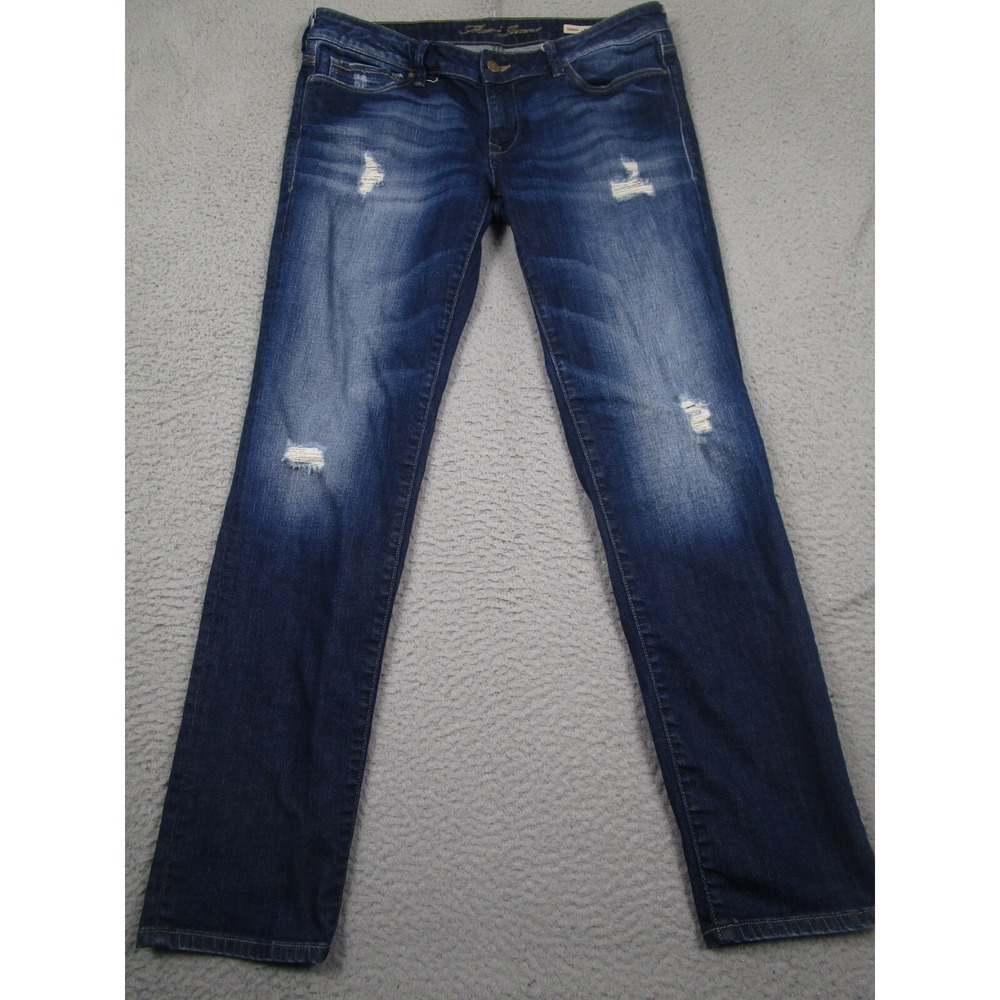 Mavi Jeans Womens‎ 34 Blue Slim Boyfriend Distressed Denim Cotton Blend